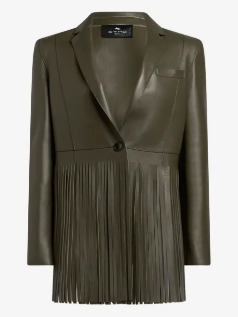 ETRO جاكيت بصف أزرار وشراشيب