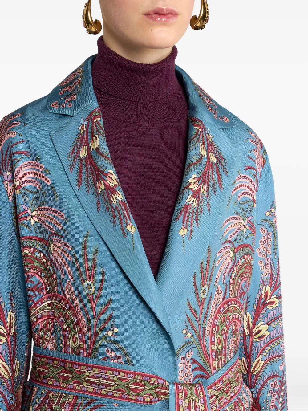 ETRO Wikkeljas met paisley-print Blauw