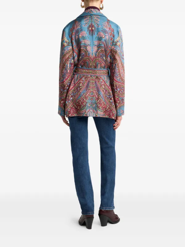 ETRO ペイズリー シルクジャケット | ブルー | FARFETCH JP