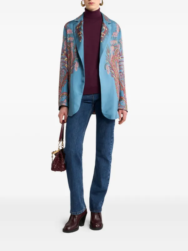 ETRO ペイズリー シルクジャケット | ブルー | FARFETCH JP