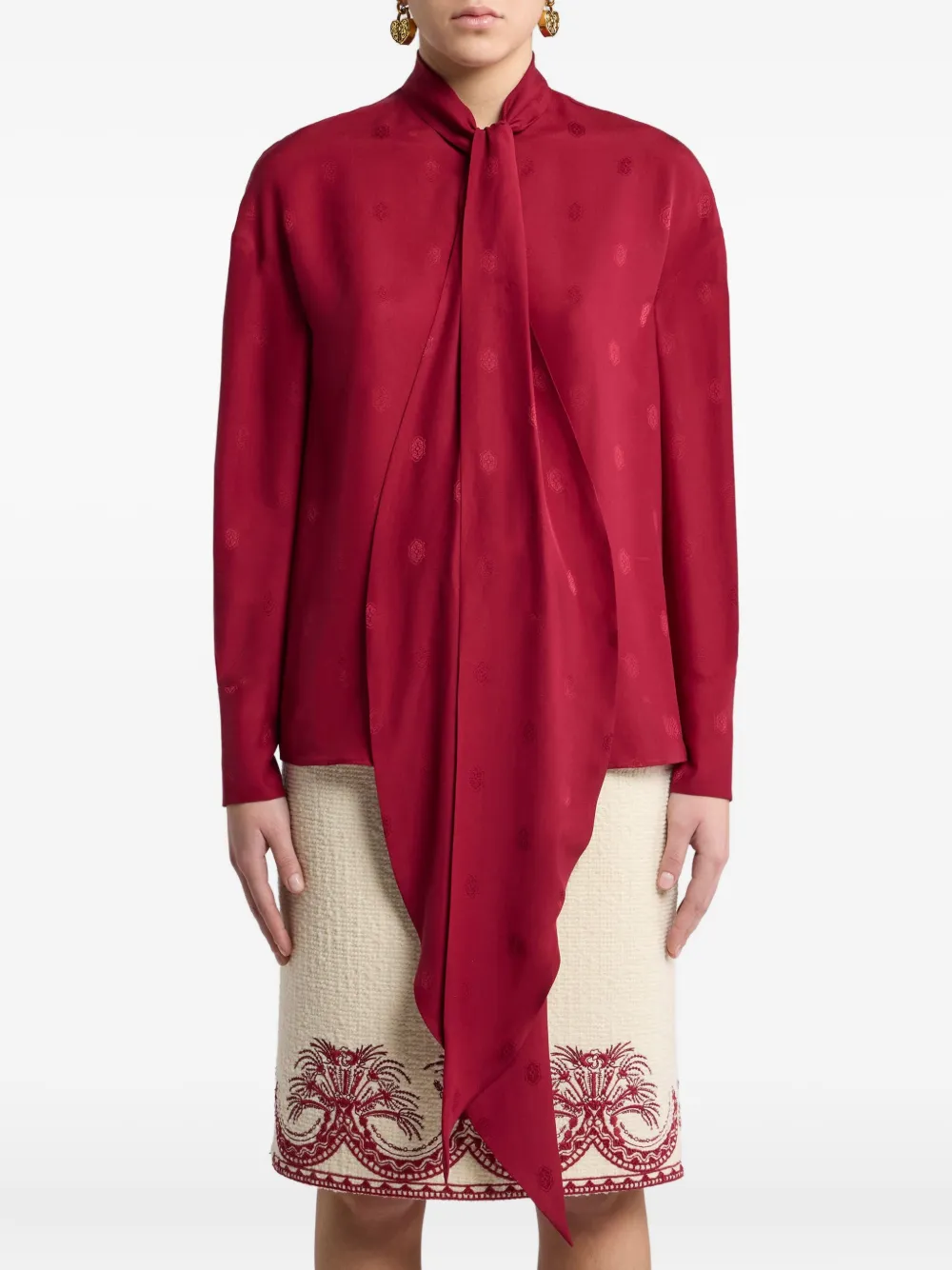 ETRO jacquard tie-neck blouse | Blouses | Image 2