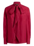 ETRO jacquard tie-neck blouse - Red