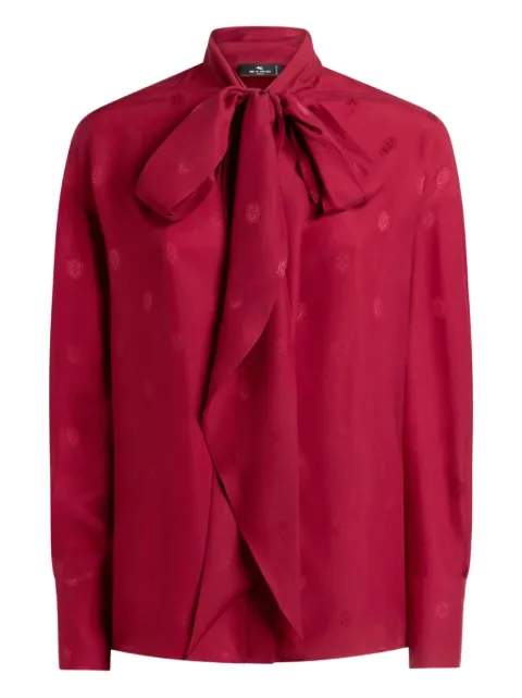 ETRO blusa en jacquard con moño en el cuello
