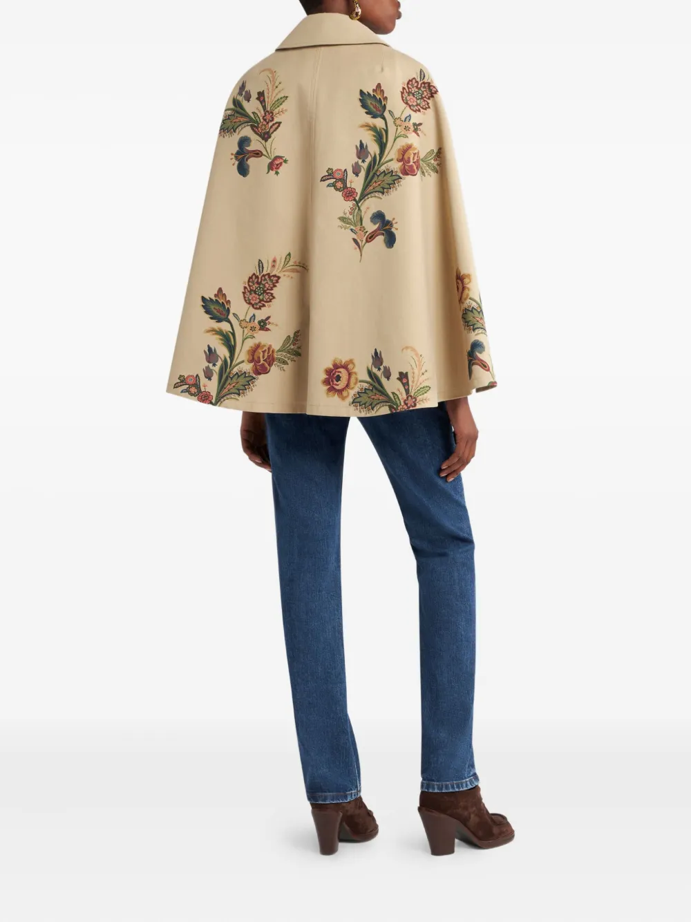 ETRO floral-print cape Beige