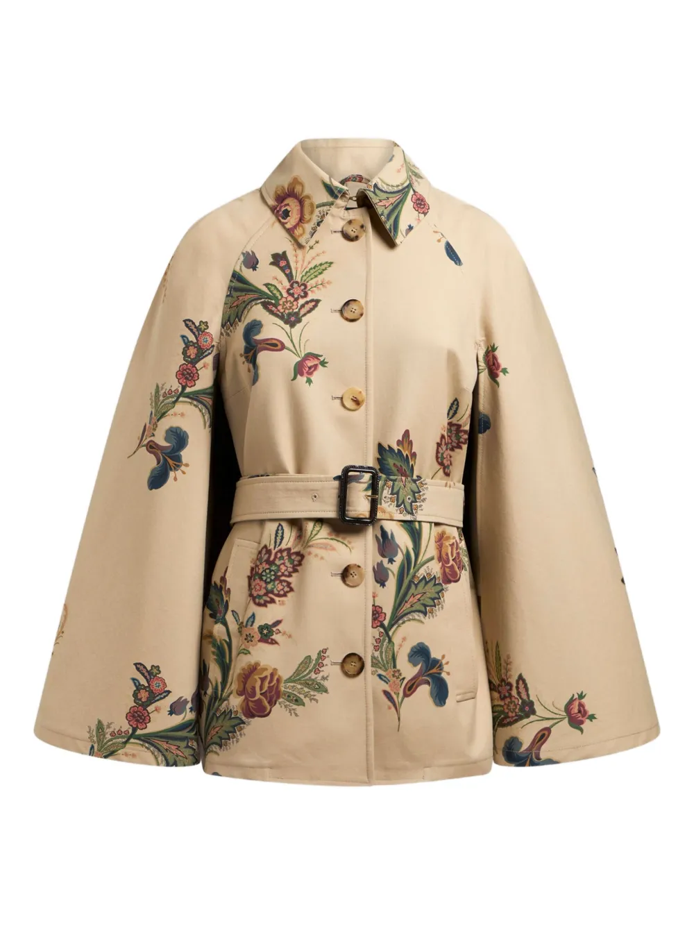 ETRO floral-print cape Beige