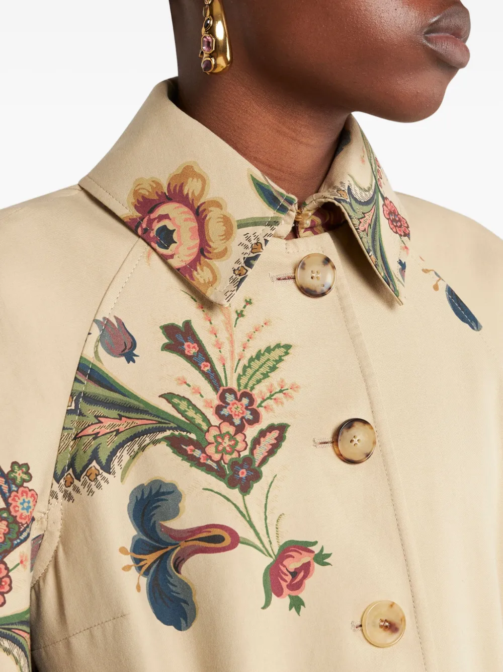 ETRO floral-print cape Beige