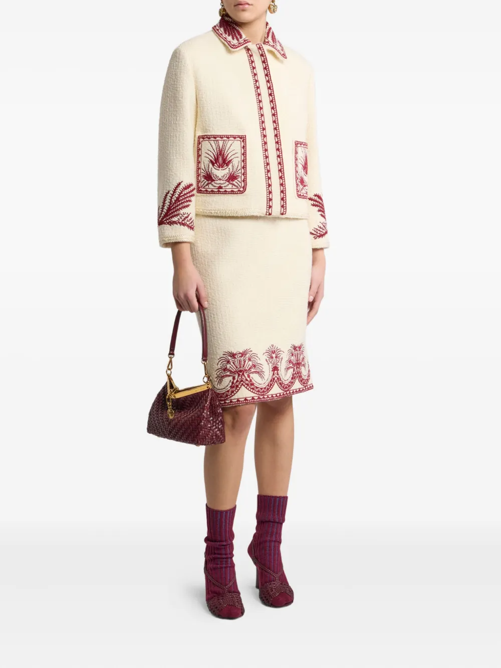 ETRO Bouclé kokerrok Beige