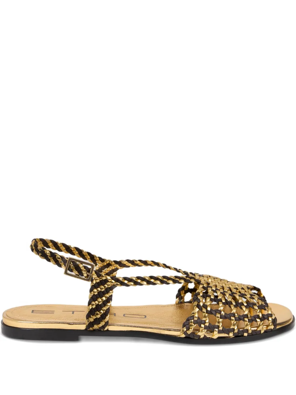 ETRO woven flat sandals Gold