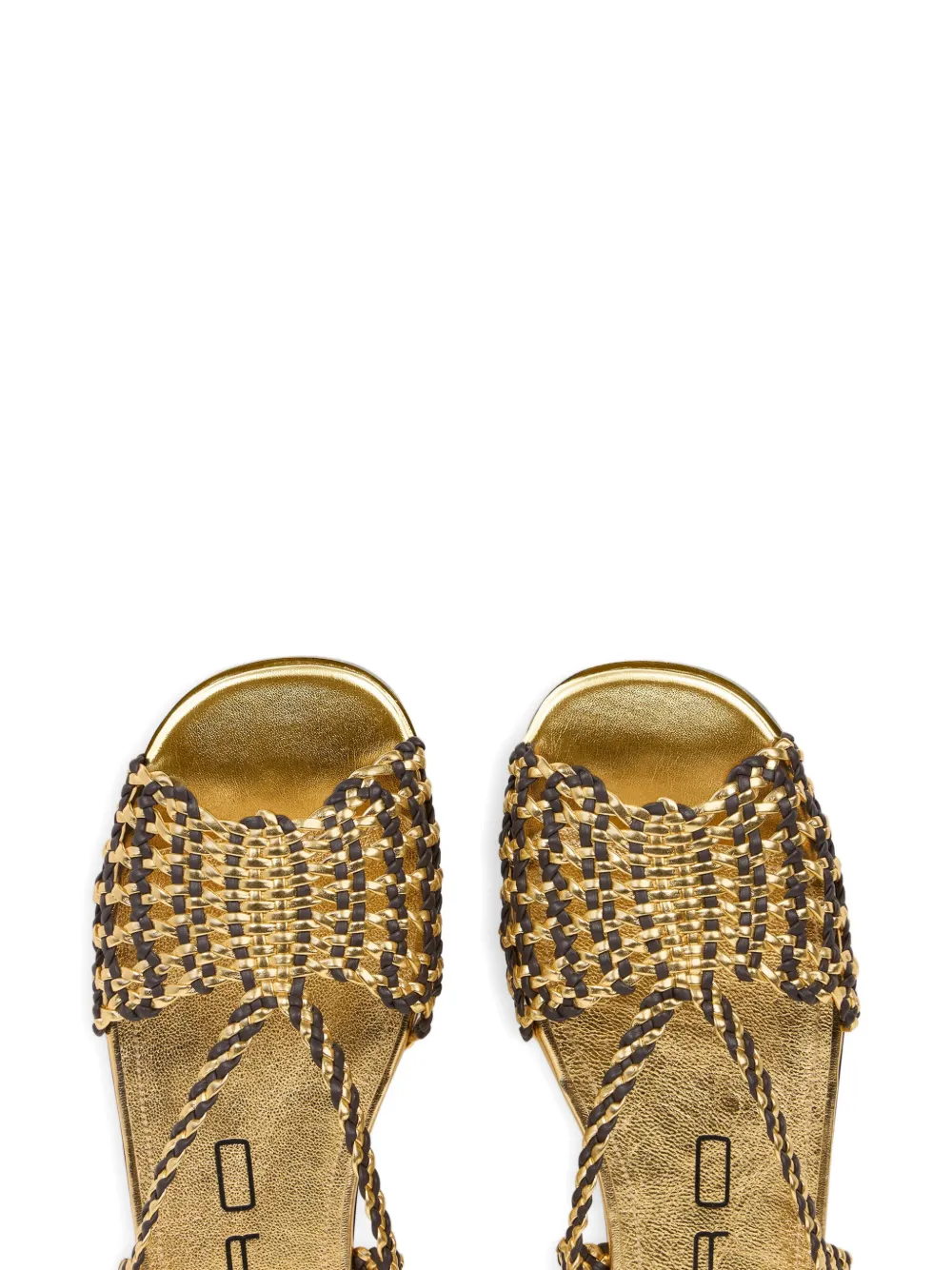 ETRO woven flat sandals Gold