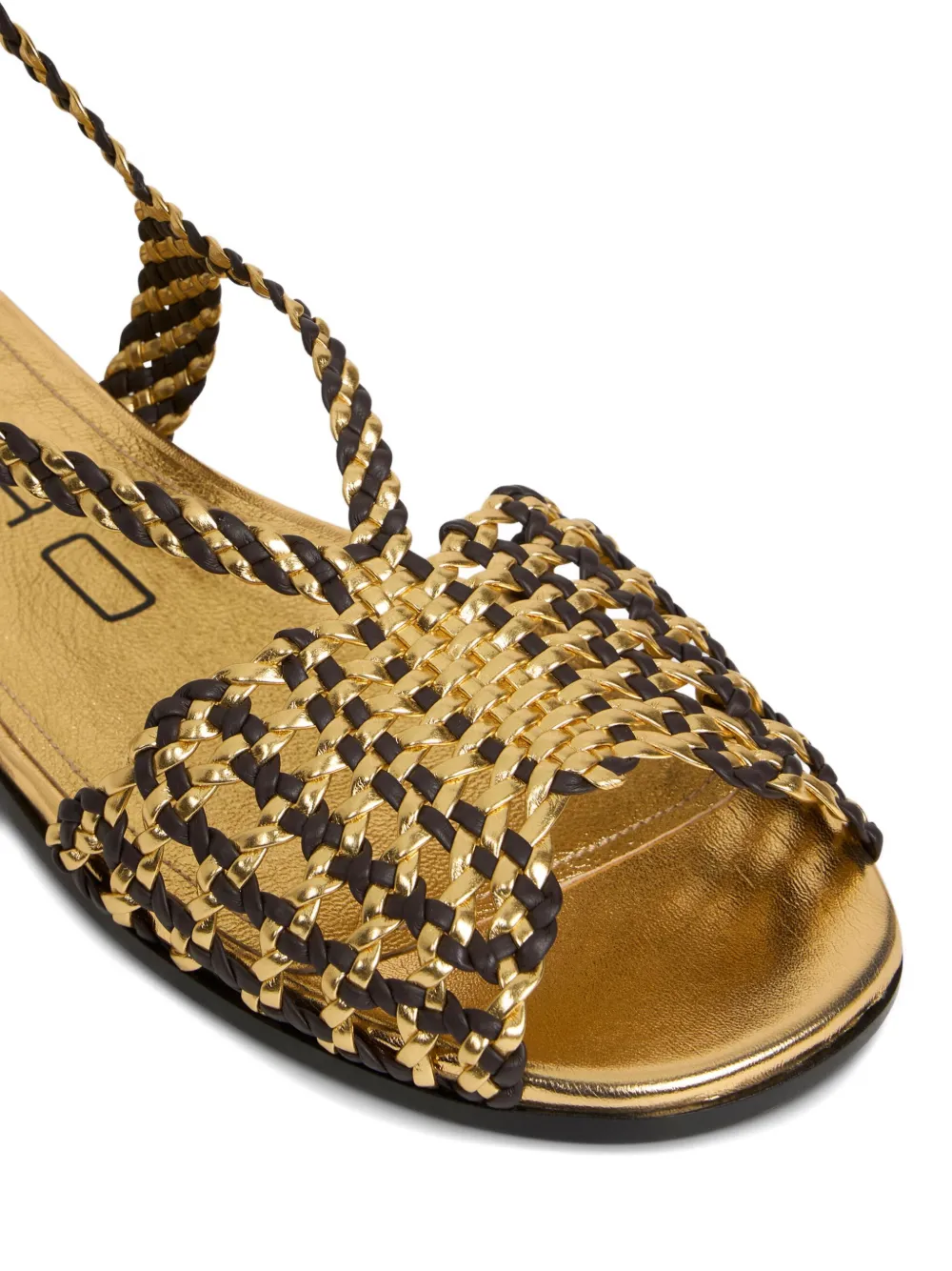 ETRO woven flat sandals Gold