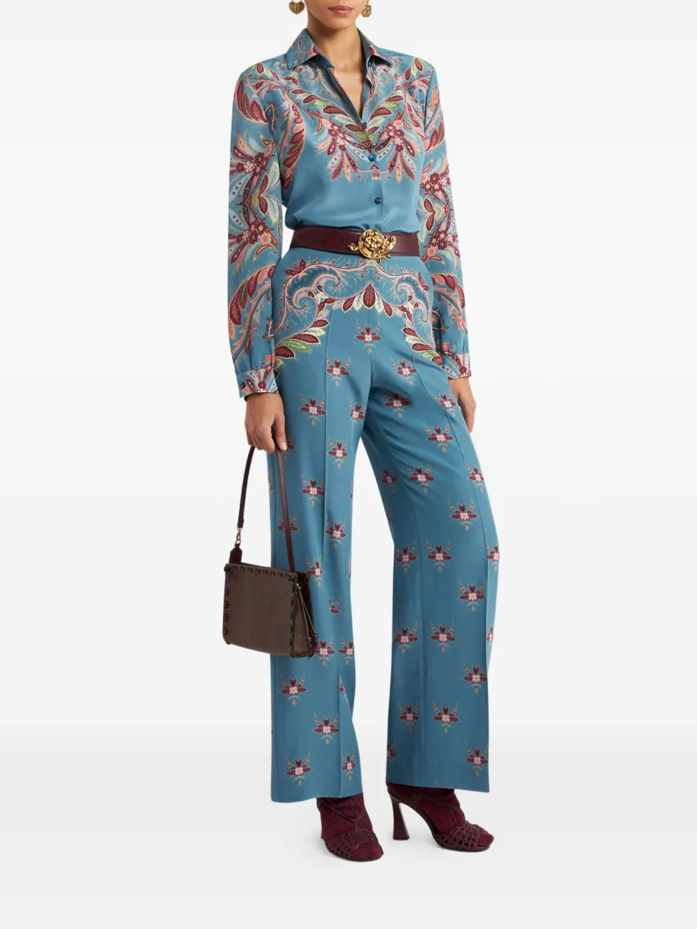 ETRO Blouse met paisley-print Blauw
