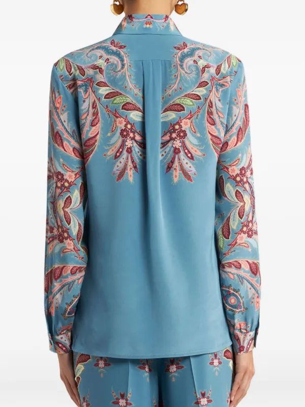 ETRO ペイズリー シルクシャツ | ブルー | FARFETCH JP