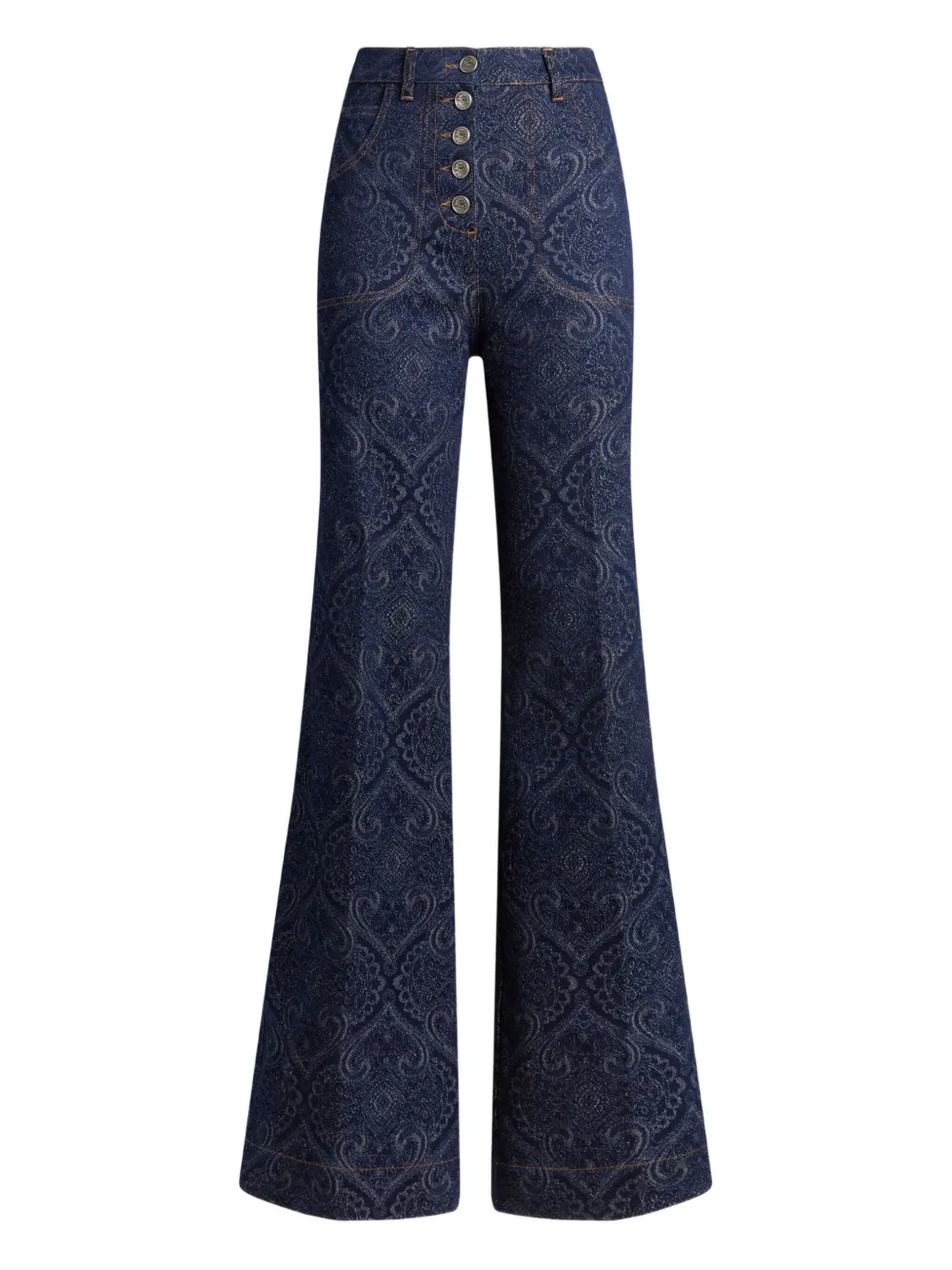 paisley-jacquard jeans