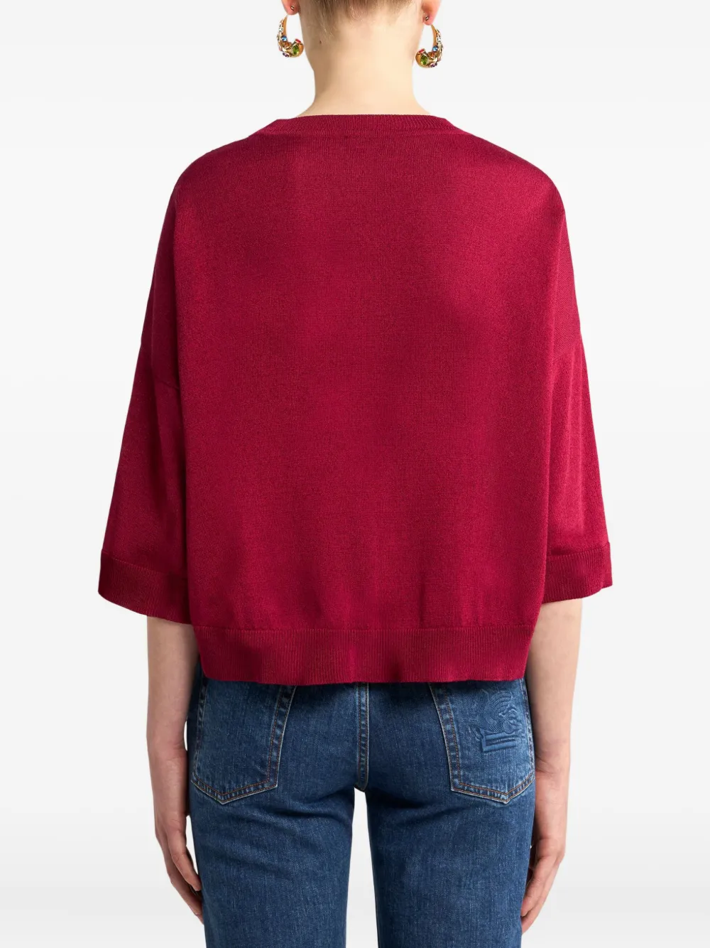 ETRO T-shirt met paisley-print Rood