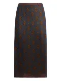 ETRO pattern knit midi skirt - Blue