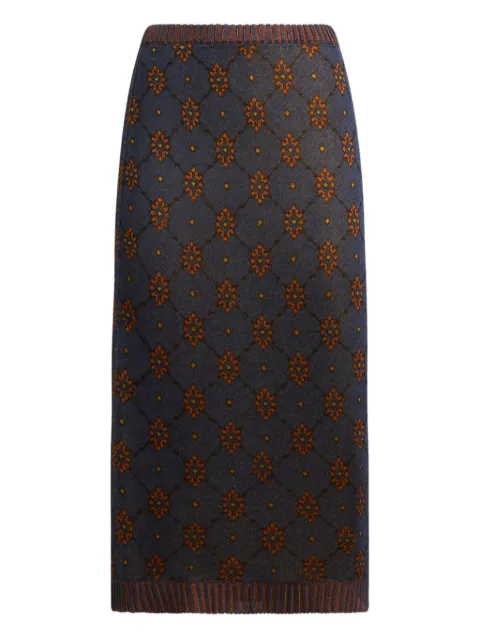 ETRO pattern knit midi skirt