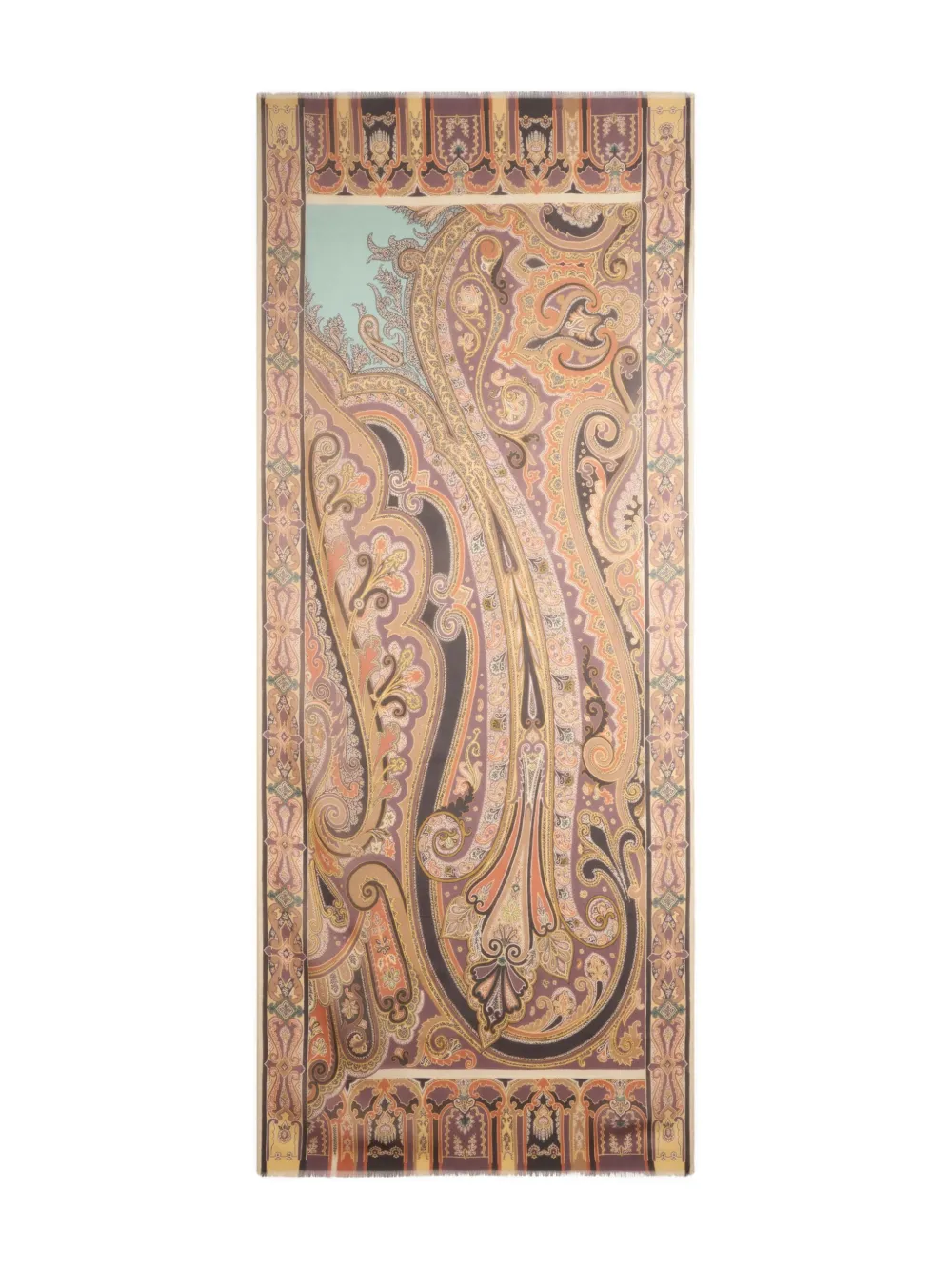 ETRO Zijden sjaal met paisley-print Beige