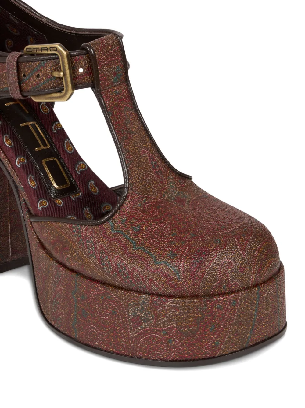 ETRO 105mm paisley-print platform pumps Brown