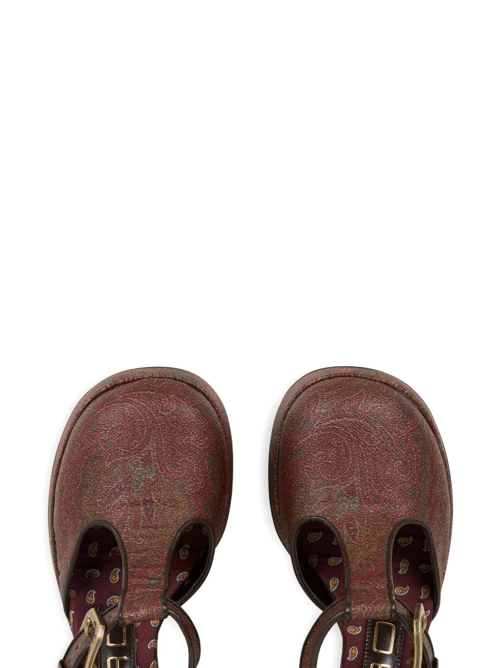 ETRO 105mm paisley-print platform pumps Brown