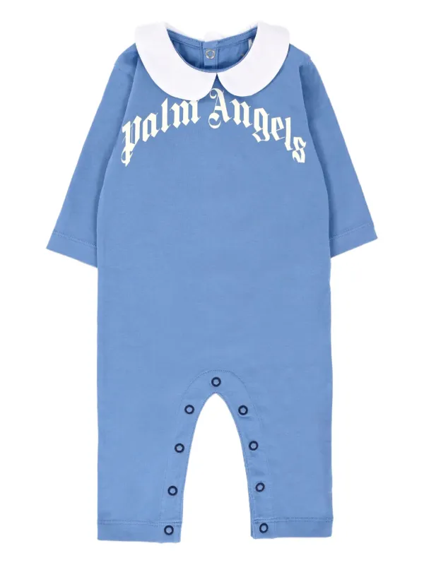 Palm Angels Kids logo-print Babygrow Set Blue FARFETCH ID