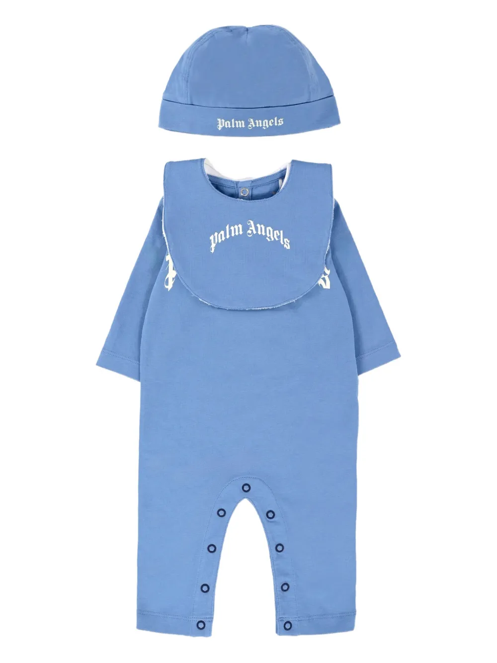 Palm Angels Kids logo-print babygrow set Blauw