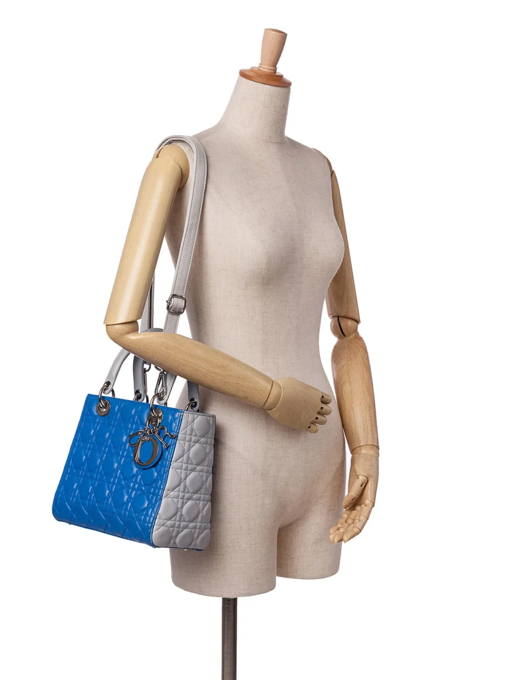 Christian Dior Pre-Owned 2013 Medium Bicolor Lambskin Cannage Lady Dior satchel | Pre-Owned | Image 2