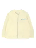 Palm Angels Kids ribbed zip-up jacket - Neutrals