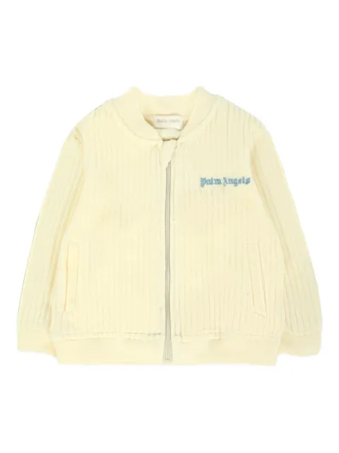 Palm Angels Kids Jaqueta canelada com zíper