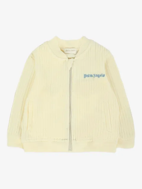 Palm Angels Kids ribbed zip-up jacket