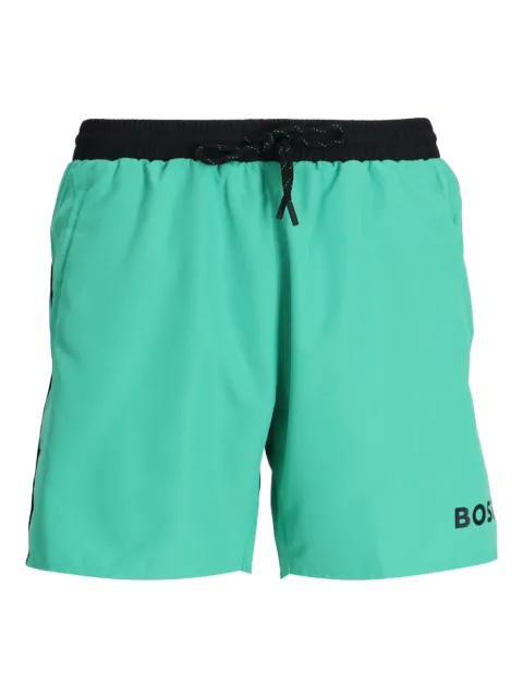 BOSS shorts de playa con cordones en la pretina