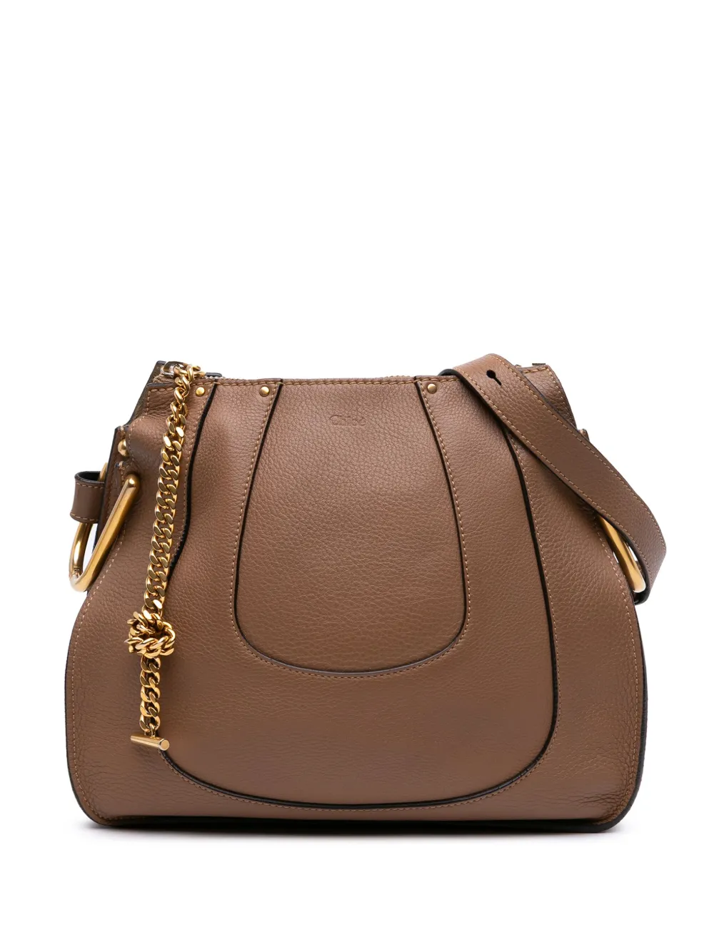Chloé Pre-Owned 2016 Small Grained Calfskin Hayley Hobo crossbody bag | Brown | Image 1