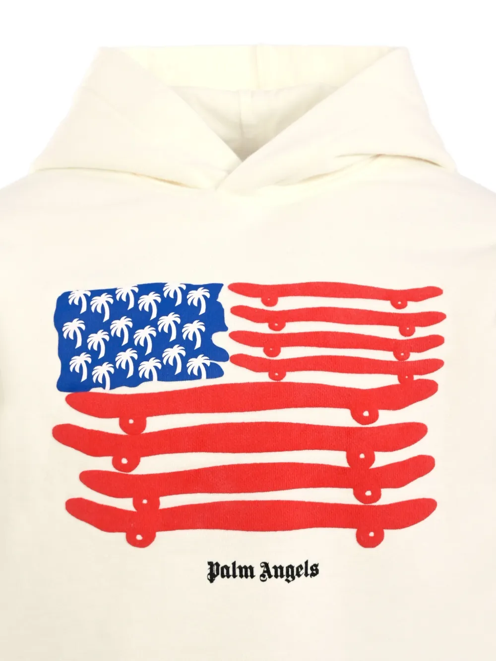 Palm Angels Kids Hoodie met vlag Wit
