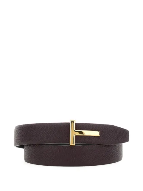 TOM FORD grained leather T-buckle belt