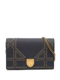 Christian Dior Pre-Owned 2017 Studded Denim Diorama Wallet on Chain crossbody bag - Blue