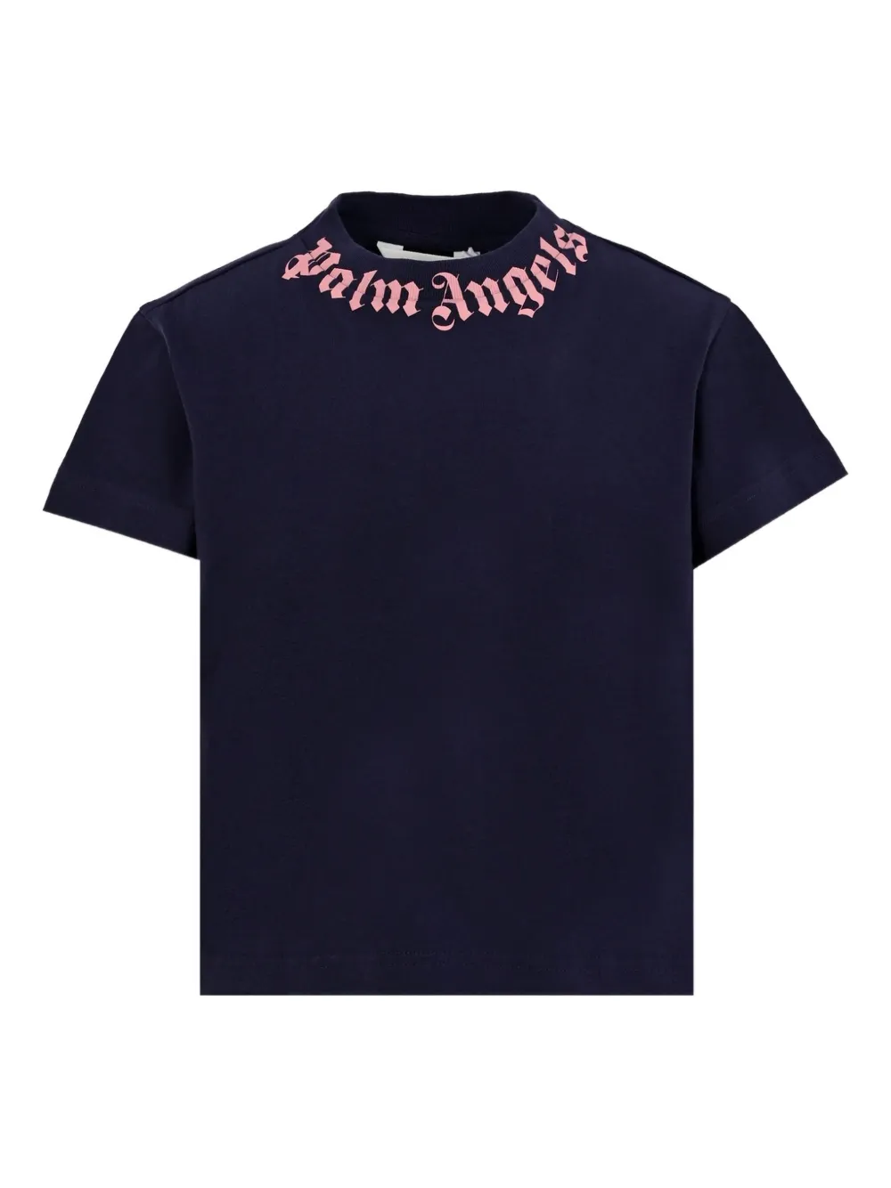 Palm Angels Kids T-shirt met logohals Blauw