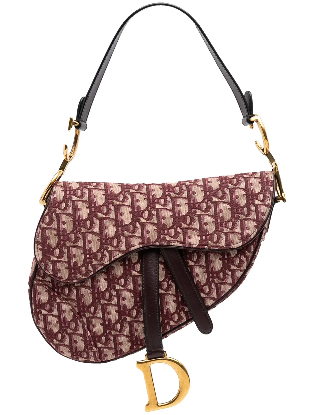 Christian Dior Pre-Owned 2018 オブリーク キャンバス サドル ショルダーバッグ - レッド Christian Dior Pre-Owned 2018 オブリーク キャンバス サドル ショルダーバッグ - レッド
