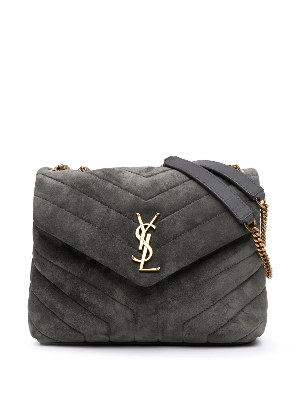 Saint Laurent Pre-Owned 2022 Small Suede Loulou shoulder bag | Grey | Image 1