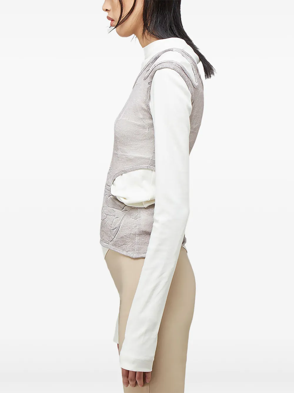 Rusfrcade Julien Layered Cut-out Top In White
