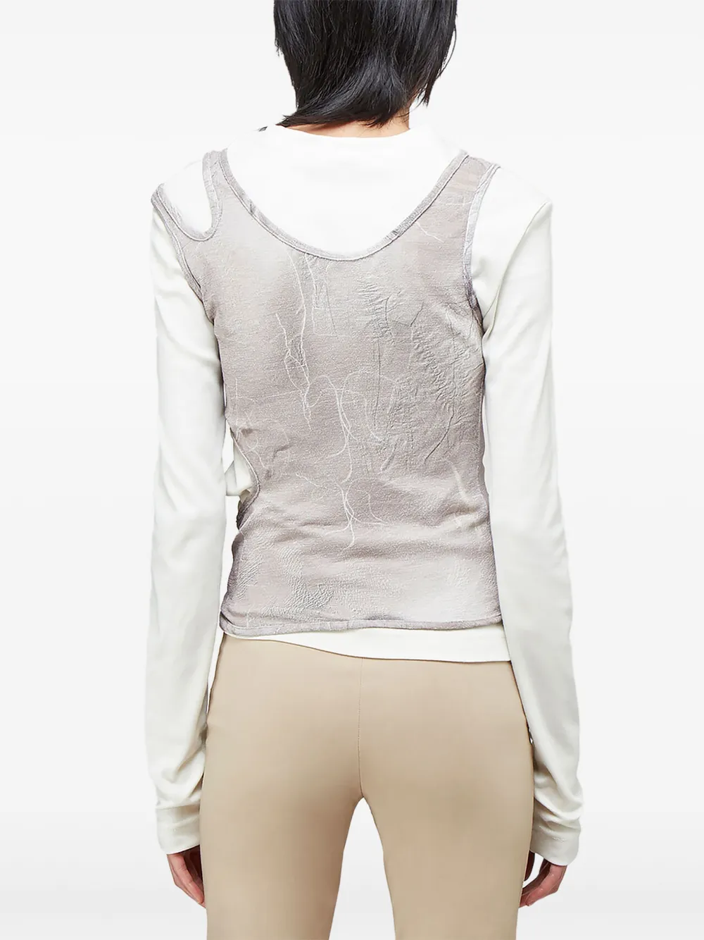 Rusfrcade Julien Layered Cut-out Top In White