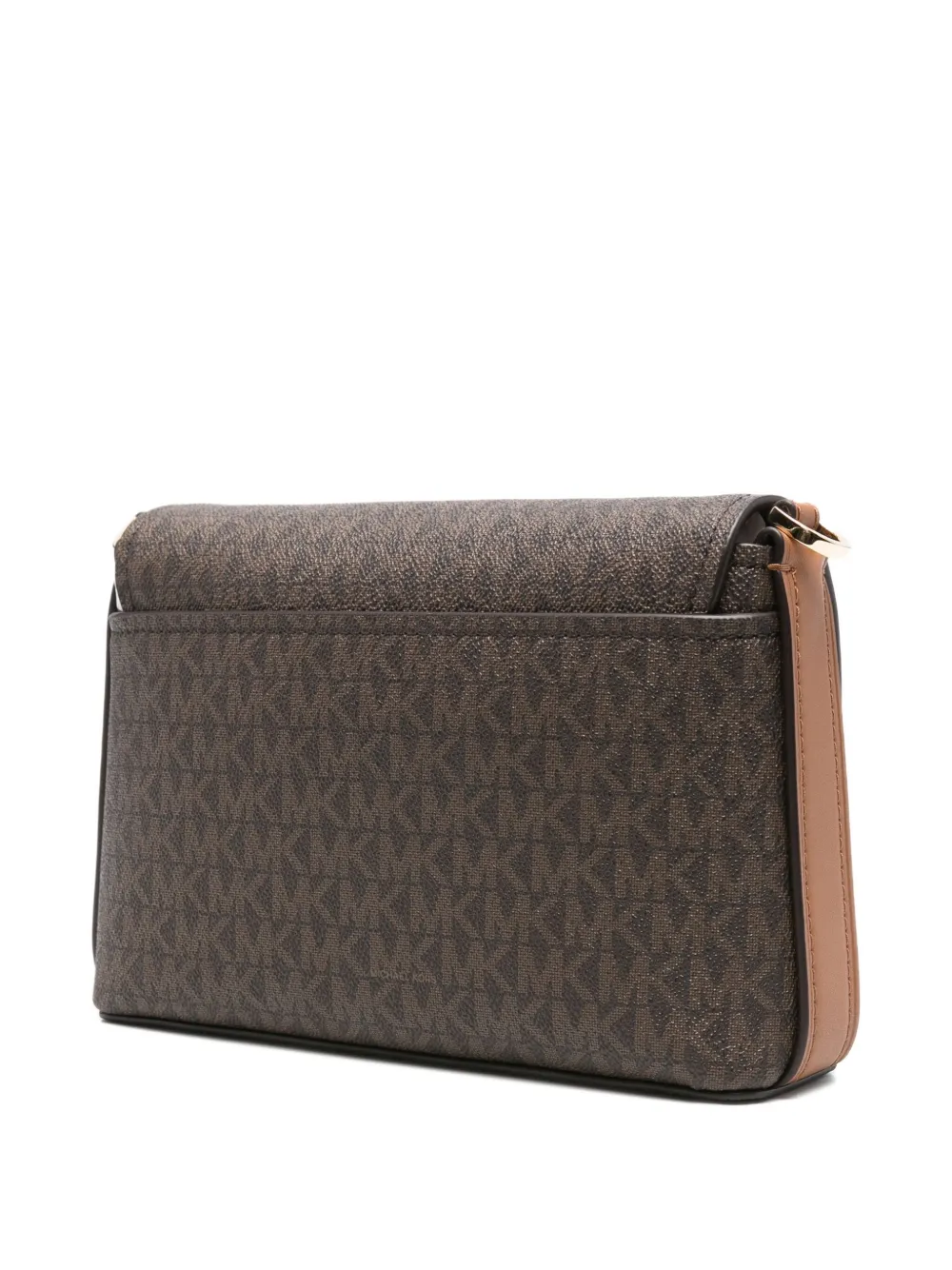 Michael Kors Kleine Nessa crossbodytas met monogram en omslag Bruin
