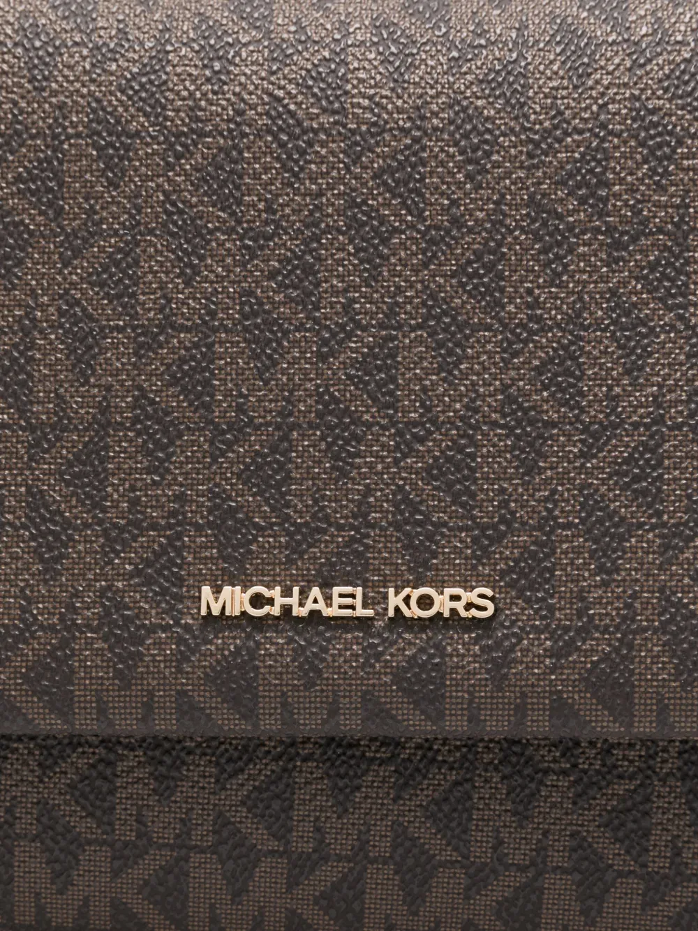 Michael Kors Kleine Nessa crossbodytas met monogram en omslag Bruin
