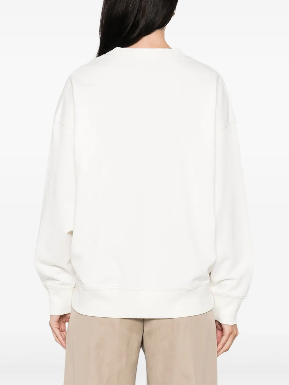 Brunello Cucinelli Sweater met geborduurd logo Beige