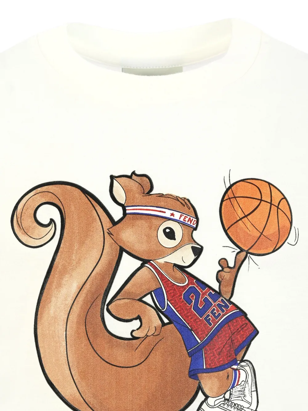 Fendi Kids squirrel basketball T-shirt Wit