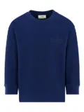 Fendi Kids logo-embroidered crew-neck sweatshirt - Blue