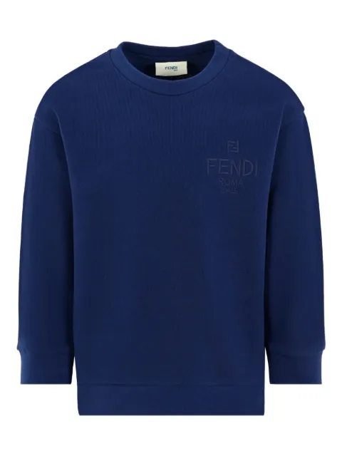 Fendi Kids logo-embroidered crew-neck sweatshirt
