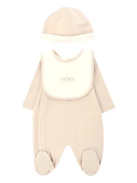 Fendi Kids logo-embroidered babygrow set