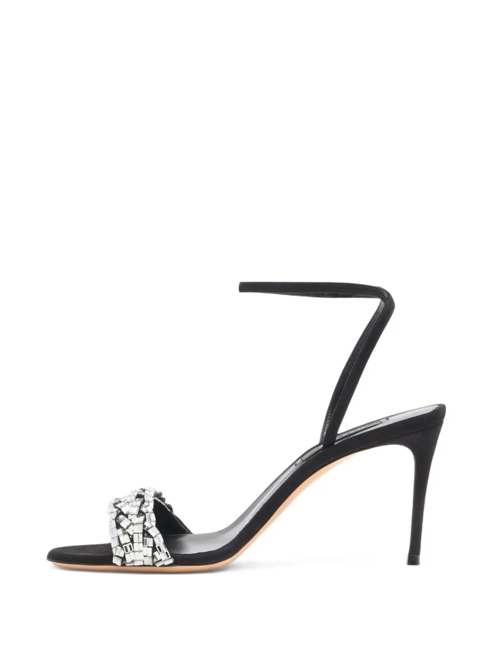 Casadei 80mm Julia embellished-braided sandals Black