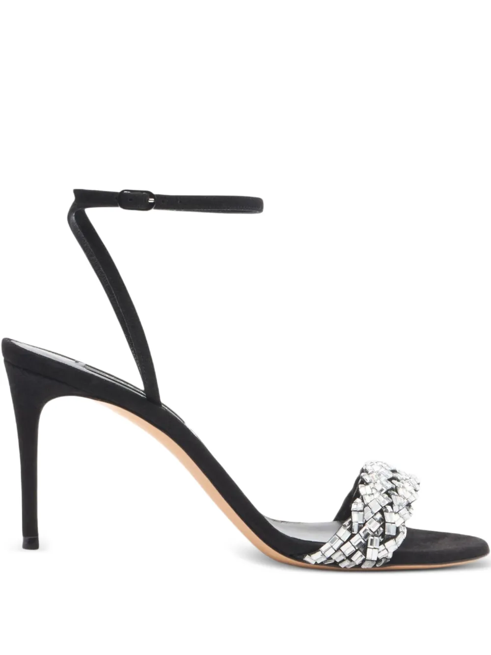 Casadei 80mm Julia embellished-braided sandals Black