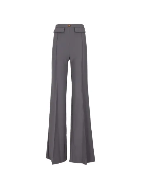 Elisabetta Franchi logo-plaque flared trousers