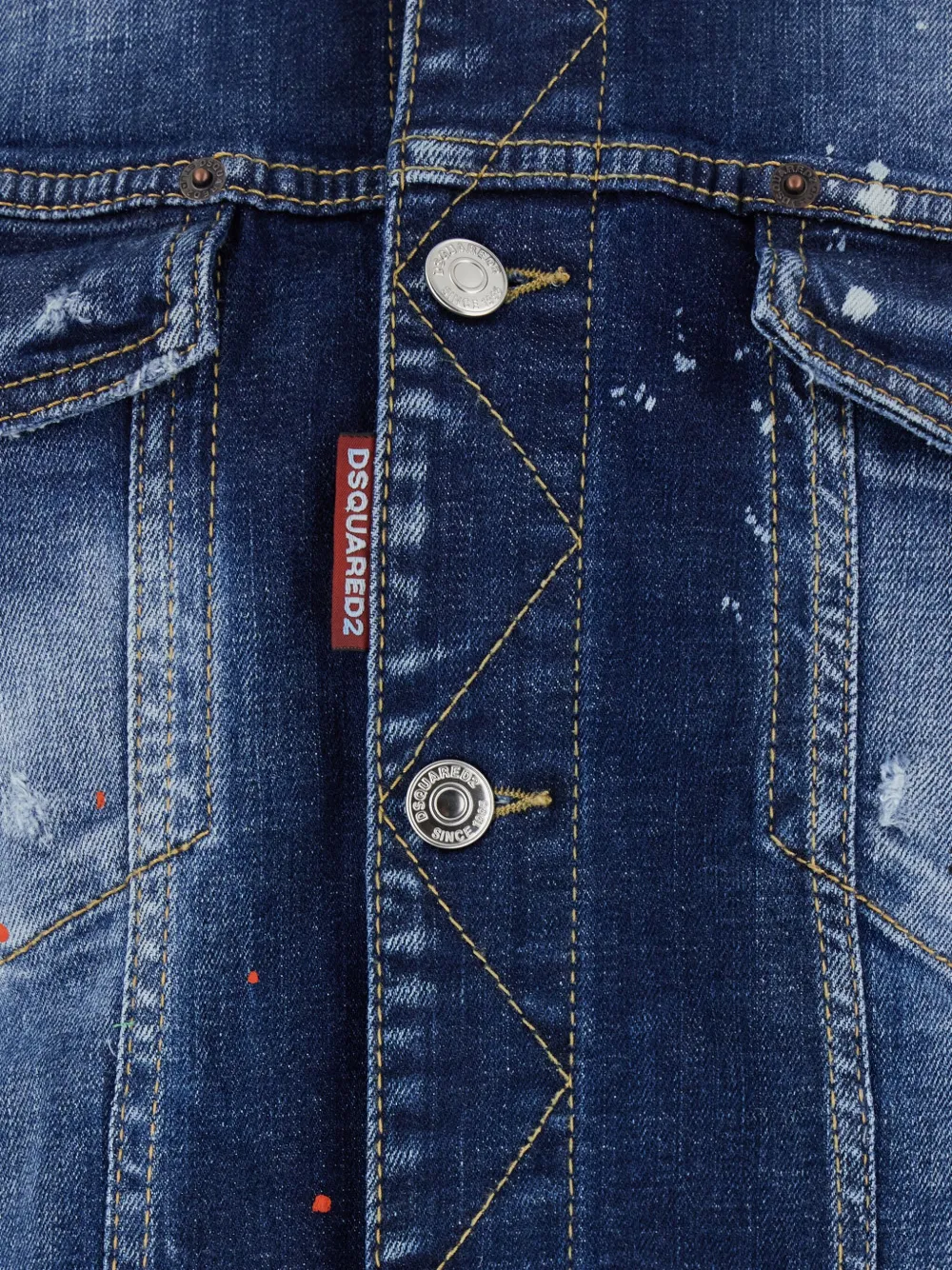 DSQUARED2 Dan geverfd denim jack met klassieke kraag Blauw